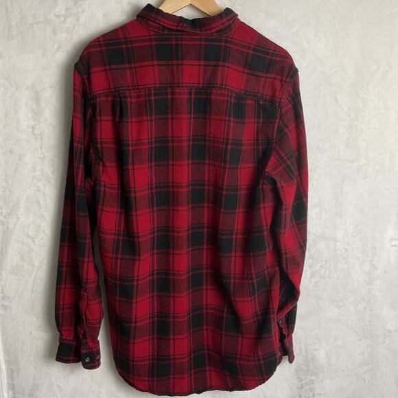 George Mens Relaxed Fit Button up Long Sleeve Flannel Shirt Large Tall - Picture 4 of 9